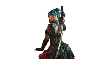 Goth Woman With Scimitar Vinyl Car Decal Sticker – Waterproof & UV-Resistant 