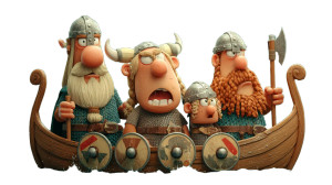 Viking Family Ship Vinyl Car Decal Sticker – Waterproof & UV-Resistant 