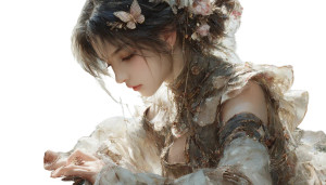 Sewing Chinese Female Vinyl Car Decal Sticker – Waterproof & UV-Resistant 