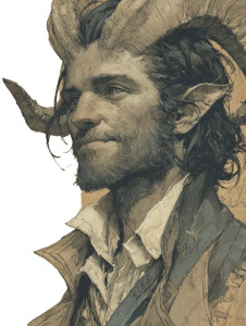 Arcane Tiefling Scholar Vinyl Car Decal Sticker – Waterproof & UV-Resistant 