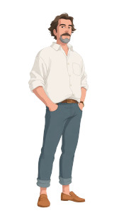 Ghibli Style Man Vinyl Car Decal Sticker – Waterproof & UV-Resistant 