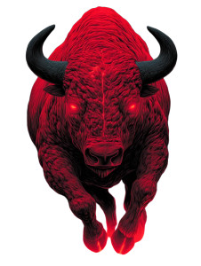 Molten Lava Bison Vinyl Car Decal Sticker – Waterproof & UV-Resistant 