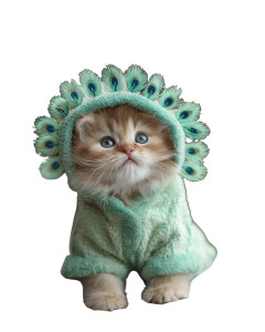 Fluffy Kitten Onesie Vinyl Car Decal Sticker – Waterproof & UV-Resistant 
