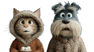 Cute Pets Duo V2 Vinyl Car Decal Sticker – Waterproof & UV-Resistant 