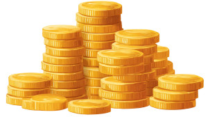 Gold Coin Stacks Vinyl Car Decal Sticker – Waterproof & UV-Resistant 