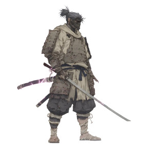 Ashen Dawn Samurai Vinyl Car Decal Sticker – Waterproof & UV-Resistant 
