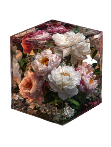 Glass Cube Flora Vinyl Car Decal Sticker – Waterproof & UV-Resistant 