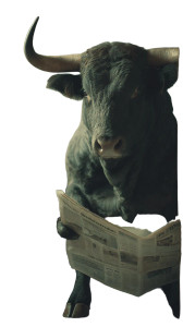 Bull Reading Newspaper Vinyl Car Decal Sticker – Waterproof & UV-Resistant 
