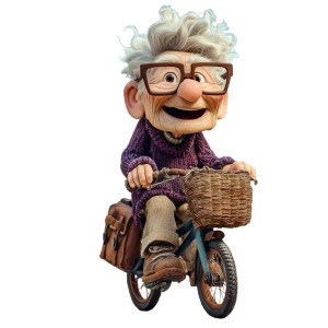 Joyful Elderly Cyclist Vinyl Car Decal Sticker – Waterproof & UV-Resistant Joyful Elderly Cyclist Vinyl Car Decal Sticker – Waterproof & UV-Resistant