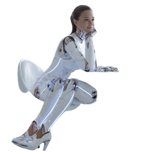 Cyberpunk Female Robot V7 Vinyl Car Decal Sticker – Waterproof & UV-Resistant 