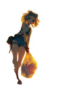 Cheerful Anime Girl V10 Vinyl Car Decal Sticker – Waterproof & UV-Resistant 