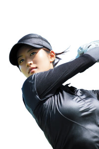 Asian Female Golfer Vinyl Car Decal Sticker – Waterproof & UV-Resistant 