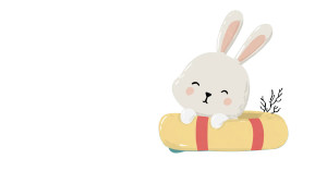 Bunny On Raft Vinyl Car Decal Sticker – Waterproof & UV-Resistant 