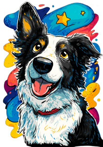Playful Border Collie V4 Vinyl Car Decal Sticker – Waterproof & UV-Resistant 