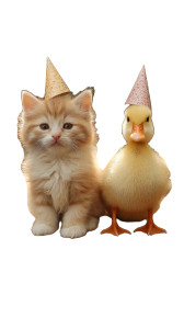 Fluffy Party Duo Vinyl Car Decal Sticker – Waterproof & UV-Resistant 