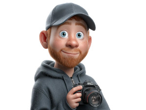 Cartoon Photographer Guy Vinyl Car Decal Sticker – Waterproof & UV-Resistant 