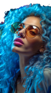 Neon Blue Hair Vinyl Car Decal Sticker – Waterproof & UV-Resistant Neon Blue Hair Vinyl Car Decal Sticker – Waterproof & UV-Resistant