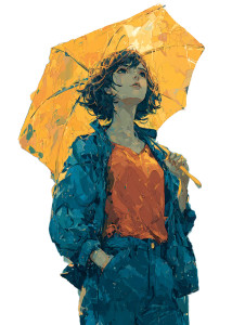 Rainy Night Girl Vinyl Car Decal Sticker – Waterproof & UV-Resistant Rainy Night Girl Vinyl Car Decal Sticker – Waterproof & UV-Resistant