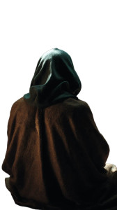 Cloaked Figure Sitting Vinyl Car Decal Sticker – Waterproof & UV-Resistant 