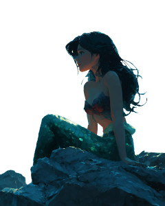 Cute Little Mermaid V2 Vinyl Car Decal Sticker – Waterproof & UV-Resistant 