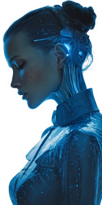 Futuristic Cybernetic Woman V3 Vinyl Car Decal Sticker – Waterproof & UV-Resistant 