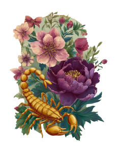 Scorpio Art Nouveau Vinyl Car Decal Sticker – Waterproof & UV-Resistant 