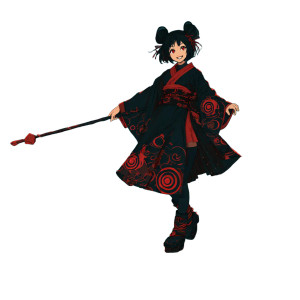 Anime-Inspired Kimono Woman Vinyl Car Decal Sticker – Waterproof & UV-Resistant 