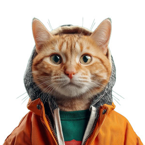 Stylish Orange Cat Vinyl Car Decal Sticker – Waterproof & UV-Resistant 