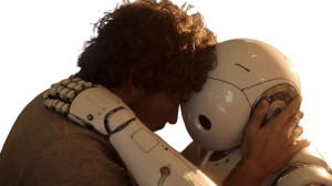 Man Hugs Robot Vinyl Car Decal Sticker – Waterproof & UV-Resistant 