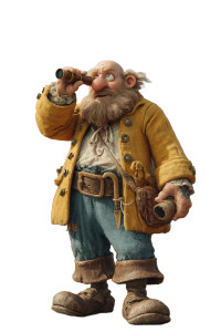 Cheerful Dwarf Pirate Vinyl Car Decal Sticker – Waterproof & UV-Resistant 
