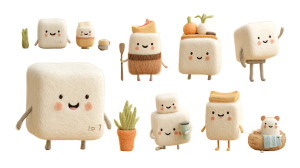 Tofu Mascot Sheet Vinyl Car Decal Sticker – Waterproof & UV-Resistant 