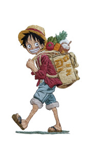 Luffy Embroidery Vinyl Car Decal Sticker – Waterproof & UV-Resistant 