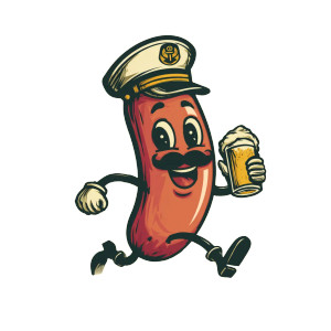 Smirking Sausage Captain Vinyl Car Decal Sticker – Waterproof & UV-Resistant 