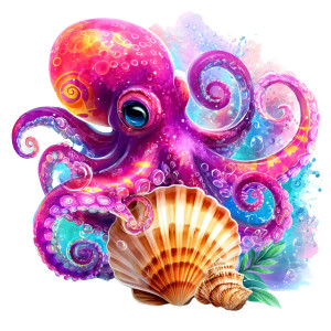Baby Octopus Art Vinyl Car Decal Sticker – Waterproof & UV-Resistant 