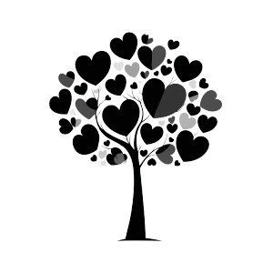 Heart-Leaf Tree Vinyl Car Decal Sticker – Waterproof & UV-Resistant 
