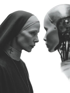 Nun And Android Vinyl Car Decal Sticker – Waterproof & UV-Resistant Nun And Android Vinyl Car Decal Sticker – Waterproof & UV-Resistant