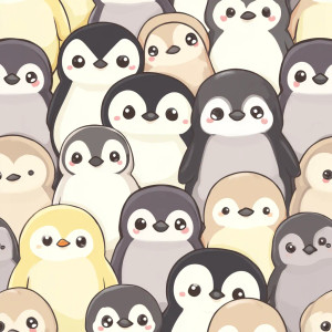Chibi Penguin Family Vinyl Car Decal Sticker – Waterproof & UV-Resistant 