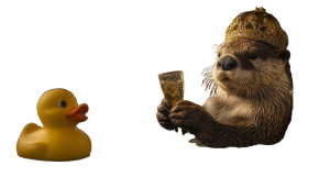 Regal Otter King Vinyl Car Decal Sticker – Waterproof & UV-Resistant 