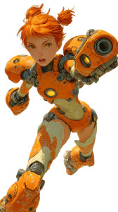 Fiery Mech Warrior V2 Vinyl Car Decal Sticker – Waterproof & UV-Resistant 