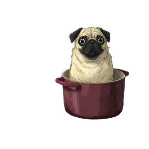 Pug In Pot Vinyl Car Decal Sticker – Waterproof & UV-Resistant 