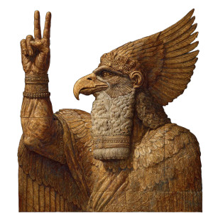 Sumerian Air God Vinyl Car Decal Sticker – Waterproof & UV-Resistant 
