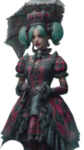 Gothic Empress Carnival Vinyl Car Decal Sticker – Waterproof & UV-Resistant 