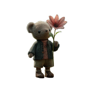 Bear With Flower Vinyl Car Decal Sticker – Waterproof & UV-Resistant Bear With Flower Vinyl Car Decal Sticker – Waterproof & UV-Resistant