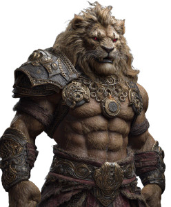 Golden Lion Warrior Vinyl Car Decal Sticker – Waterproof & UV-Resistant 