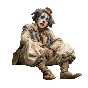 Melancholic Clown Portrait V2 Vinyl Car Decal Sticker – Waterproof & UV-Resistant 