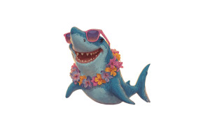 Cartoon Shark Macarena Vinyl Car Decal Sticker – Waterproof & UV-Resistant 