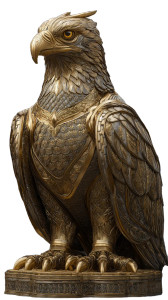Golden Armored Eagle V2 Vinyl Car Decal Sticker – Waterproof & UV-Resistant 