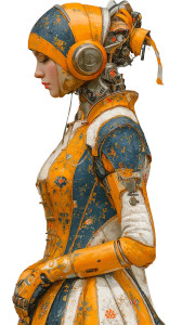 Woman Android Pose Vinyl Car Decal Sticker – Waterproof & UV-Resistant 