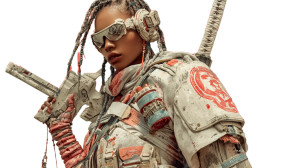 Samuraipunk Cyber Woman Vinyl Car Decal Sticker – Waterproof & UV-Resistant 