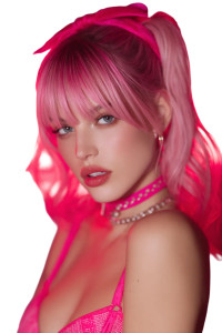 Pink-Haired Beauty Vinyl Car Decal Sticker – Waterproof & UV-Resistant 